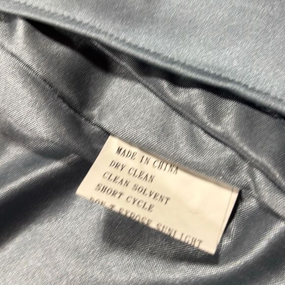 Revelry Jade Satin‎ Charmeuse One -Shoulder Maxi Dress French Blue 2 - Picture 14 of 16